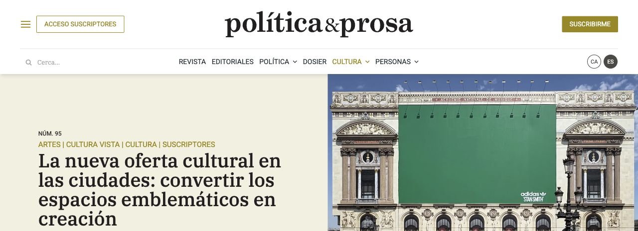 Article screenshot — política&prosa